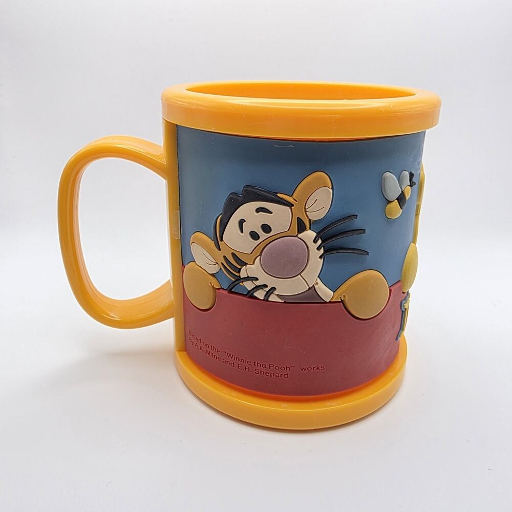 Disneyland Winnie The Pooh Tigger Eeyore 3D Mug Cup Yellow Gold Disney Parks